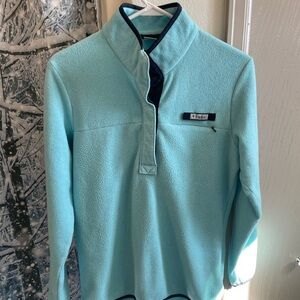 Women’s Columbia Aqua Fleece Pullover Quarter Snap With Navy Piping